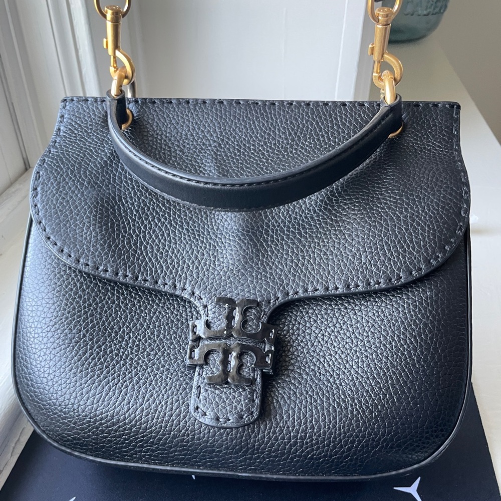 Tory Burch McGraw dual strap leather crossbody satchel - Picture 9 of 12
